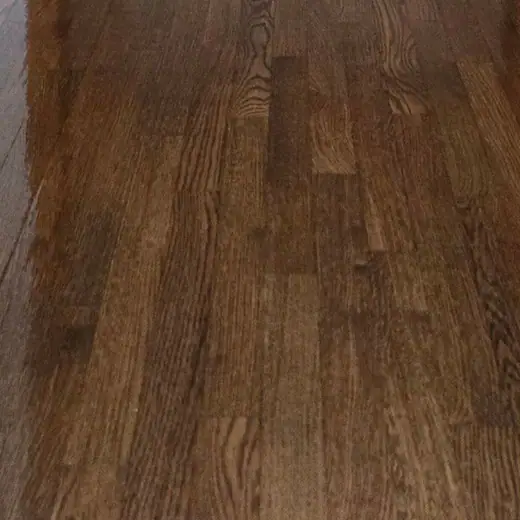 Close-up of a finished floor: warm brown